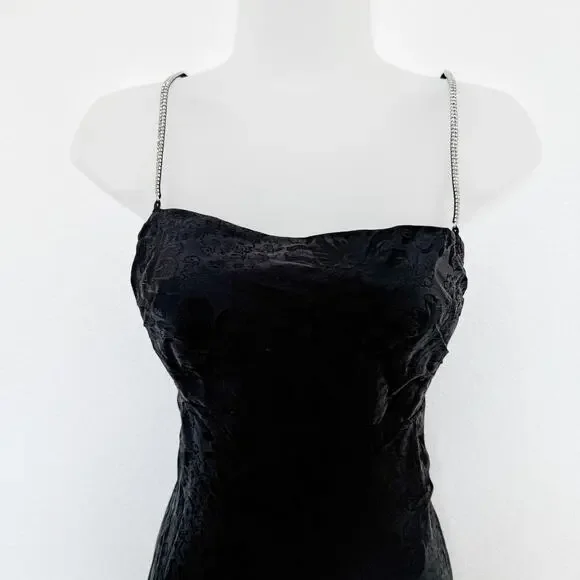 For Love & Lemons Dress Womens Medium Black Gabrielle Mini Slip Whimsygoth Y2K‎ - Picture 7 of 14